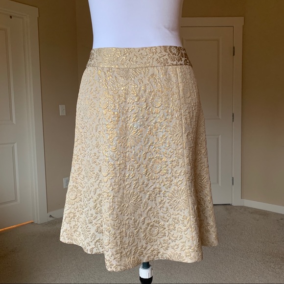 Forth & Towne Prize gold jacquard skirt, 10 - Picture 2 of 8